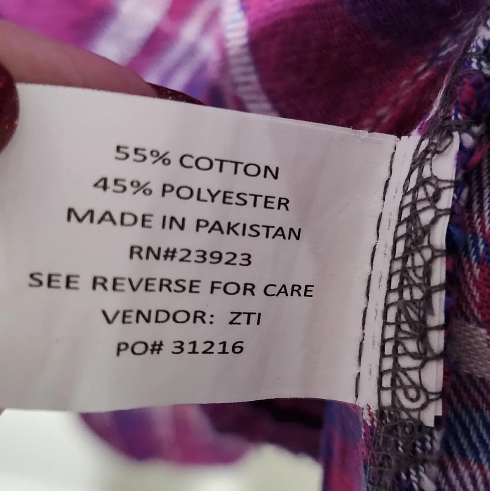 Stillwater Suppy Co Women's Purple Plaid Flannel Button-Up Shirt